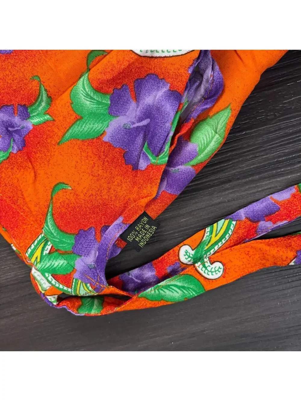 Tropical Floral Paisley Print Beach Cover Up Child Size 6 Orange Sarong